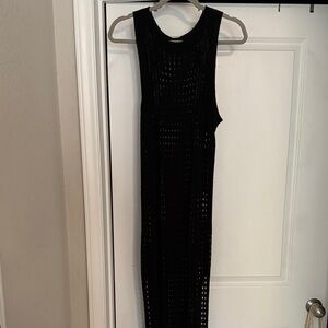 Elegant Black Sleeveless Knit Dress